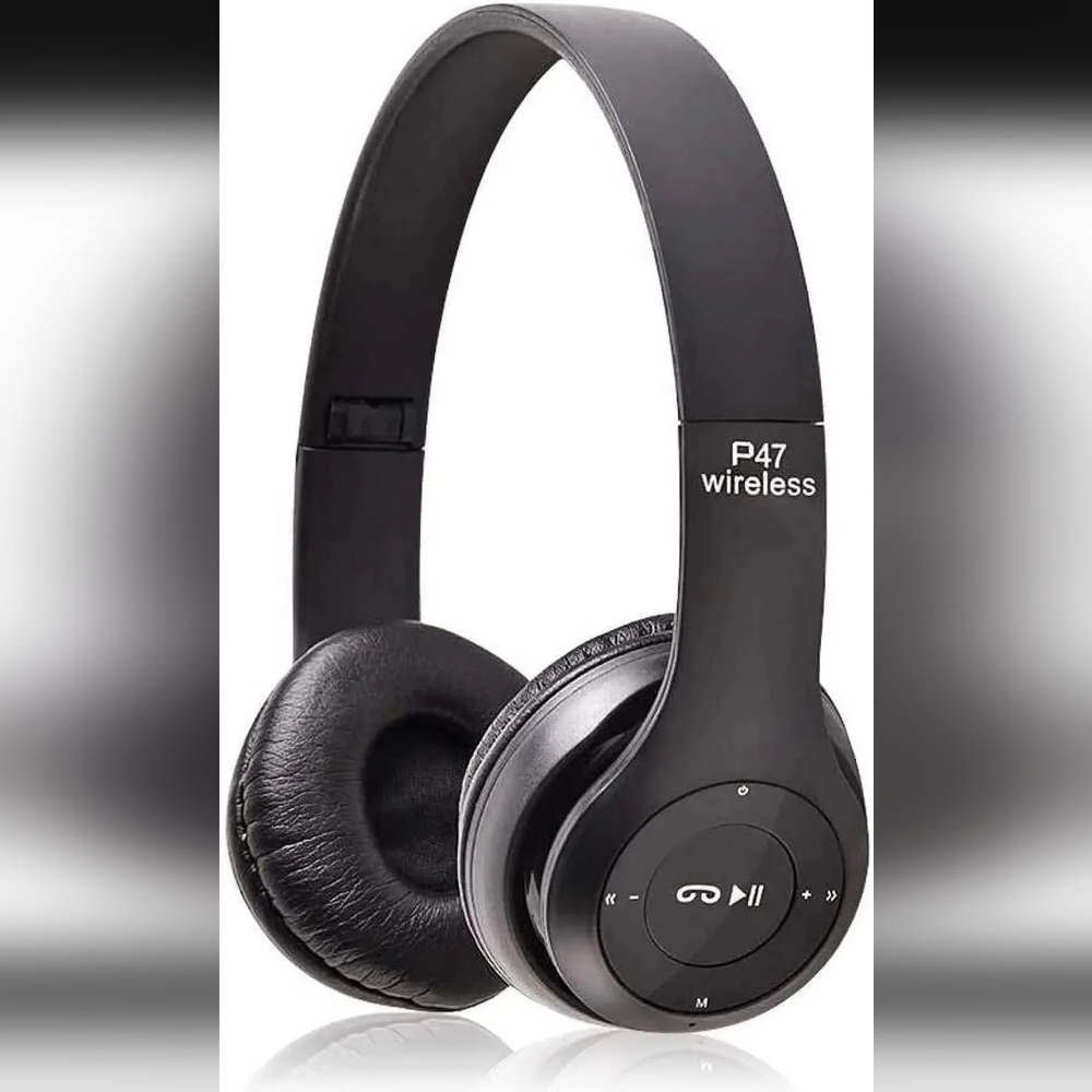 47 P47 Wireless On-Ear Black Headphones